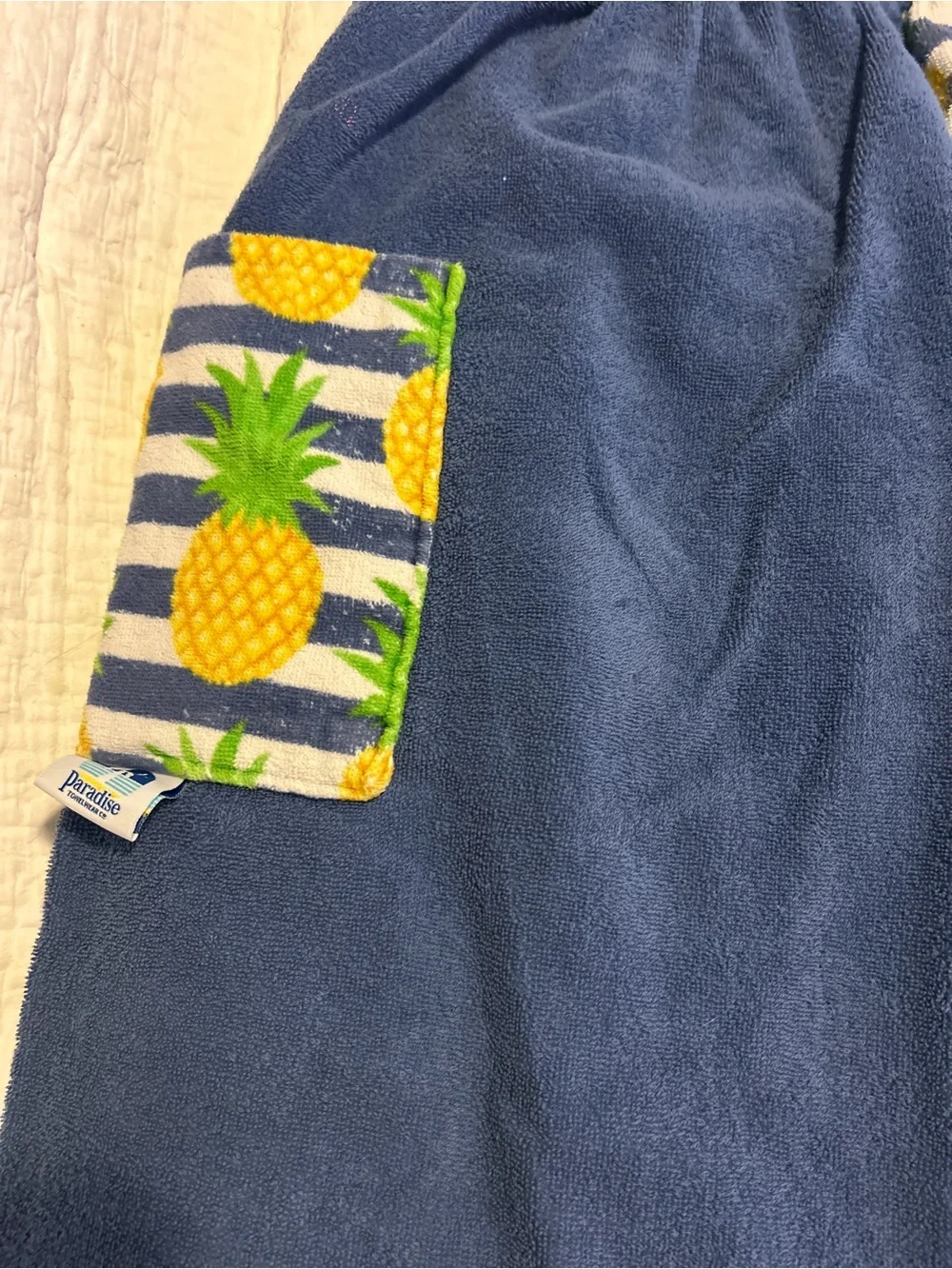 Paradise Pineapple Terry Cloth Towel Beach Swim Pants Blue One Size Kids